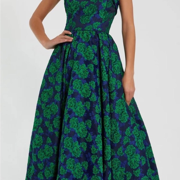 Mac Duggal Dresses & Skirts - Mac Duggal Blue and Green Floral Maxi Dress
